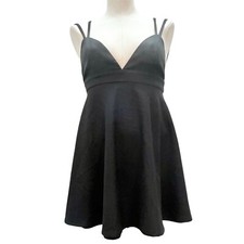 NBD The XNaven Twins Small Black Mini Dress Spaghetti Straps Cross Back
