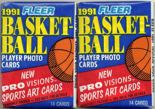 1991-92 Fleer Basketball Cards Series 1 Factory Sealed Wax Pack - 2 Pack Lot