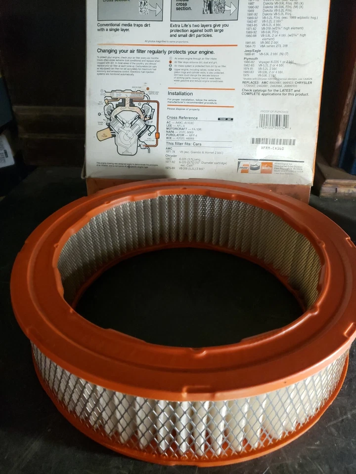 Filtro de aire NORS FRAM CA 160 PARA 57-89 DODGE/PLYMOUTH/JEEP/CHRYSLER Foto 4 de 4