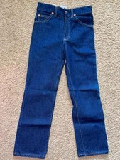 VTG 80s NEW BOYS 10 KIDS 25 X 25 WRANGLER STRAIGHT LEG DARK DENIM JEANS PANTS