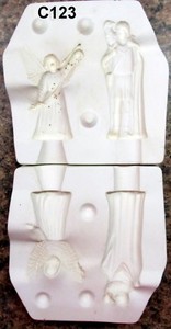 Riverview # 353 Christmas Nativity Shepherd & Angel Ceramic Molds (C123)