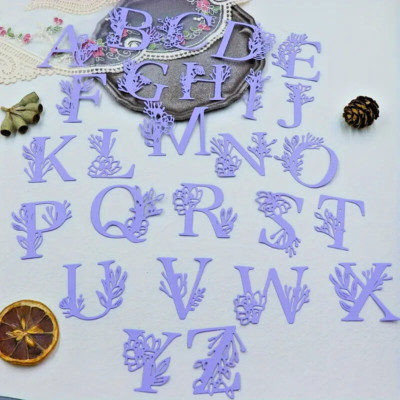 26 Stck. große Blumen Buchstaben geformt Stanzformen bis zu 5,5 cm hoch x 6 cm breit NEU
