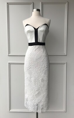 manning cartell : doll house lace strapless dress black and white size: 6  -NEW- | eBay Australia
