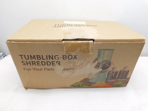 Tumbling Box Shredder Teal Color, 3 Grating Drums Fine & Coarse & Slicing - Picture 4 of 5