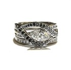 GIA certified 14k white gold 2.05ct marquise diamond engagement wedding ring 13g — photo 4