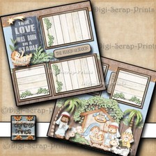 CHRISTMAS baby Jesus NATIVITY premade scrapbooking pages paper DIGISCRAP  A0513