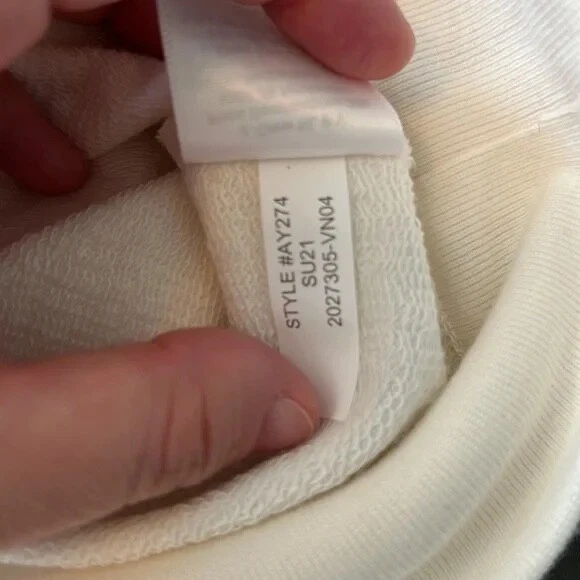 OFF WHITE J. CREW ― Felpa con cappuccio stringata donna S small ― crema bianco sporco avorio