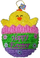 Happy Easter Decor Baby Chick Wall Door Hanger Spring Plaque 14" x 10" New