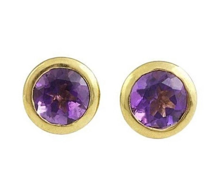 Amethyst stud sale earrings white gold