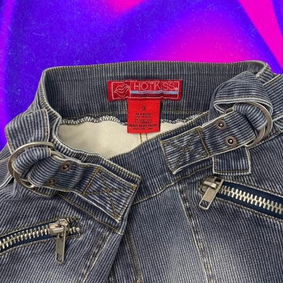 Hot Kiss микро мини юбка Y2k вельвет джинсовой ткани размер 3 EUC - Изображение 3 из 3