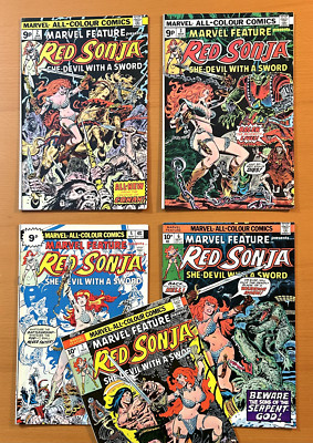 Marvel Feature #2, 3, 4, 6 & 7 Red Sonja (Marvel 1976) 5 x Bronze Age Comics