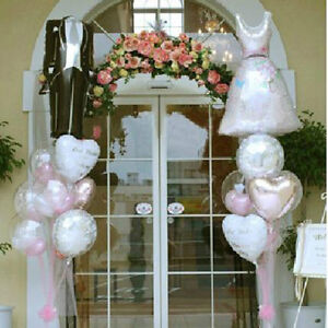 Fo01 1 Pair Bride Groom Dress Shape Foil Helium Balloons Wedding