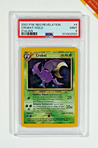 Pokemon PSA 9 Crobat #4 Holo Neo Revelation 2001 Italian