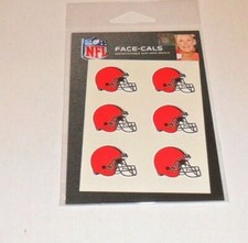 CLEVELAND BROWNS 6 TEMPORARY FACE TATTOOS FACE-CALS FAST FREE SHIPPING