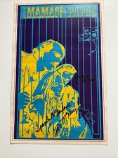 Original Rare 1967 The Mamas & The Papas Saladin Headshop Poster Signed  Nice!￼