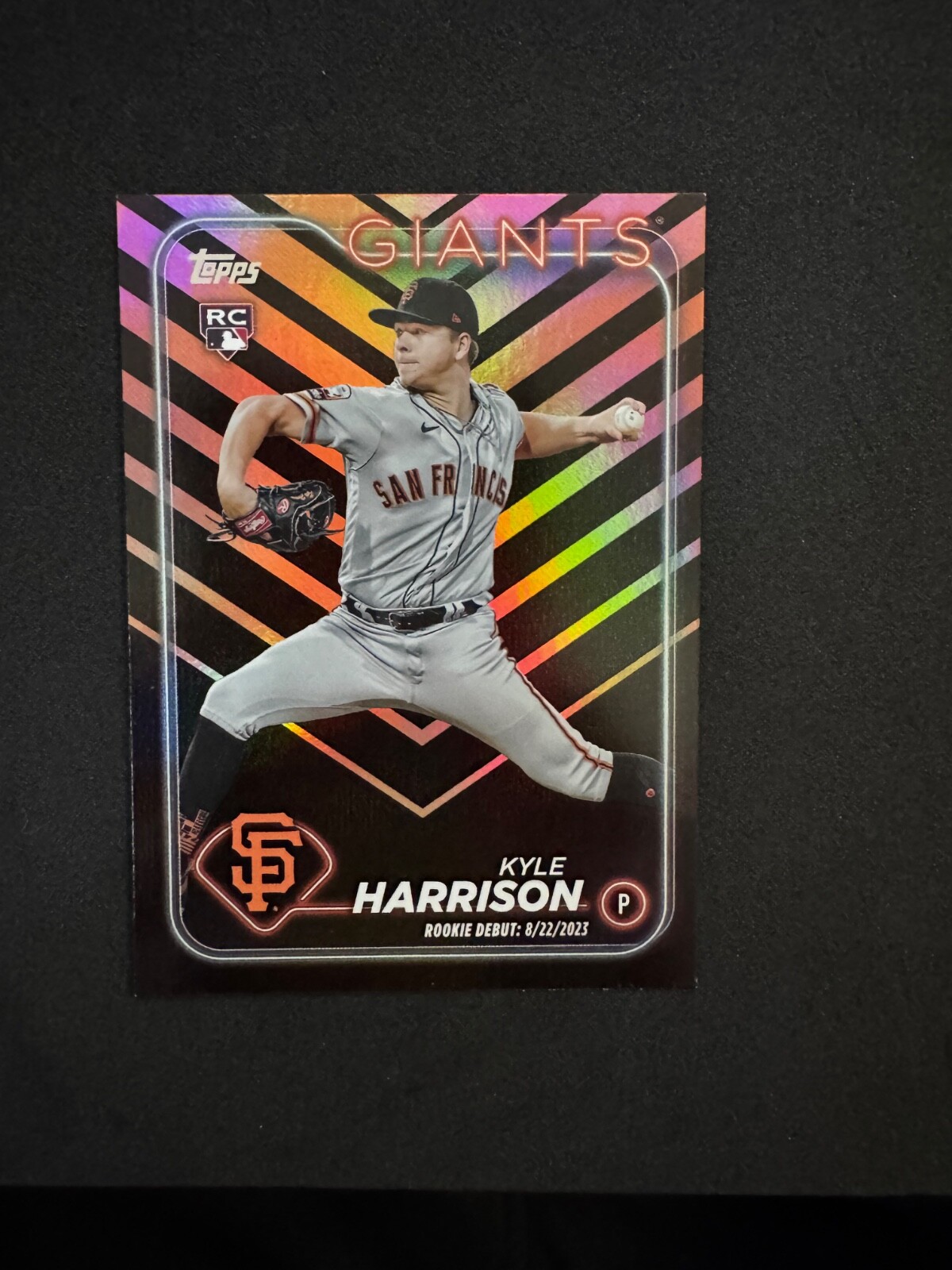 2024 Topps Update Kyle Harrison Rookie Debut Holiday Foil Black & Orange Giants