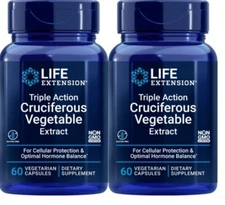 Triple Action Cruciferous Vegetable Extract, 2X60 Veg Caps Life Extension DIM 