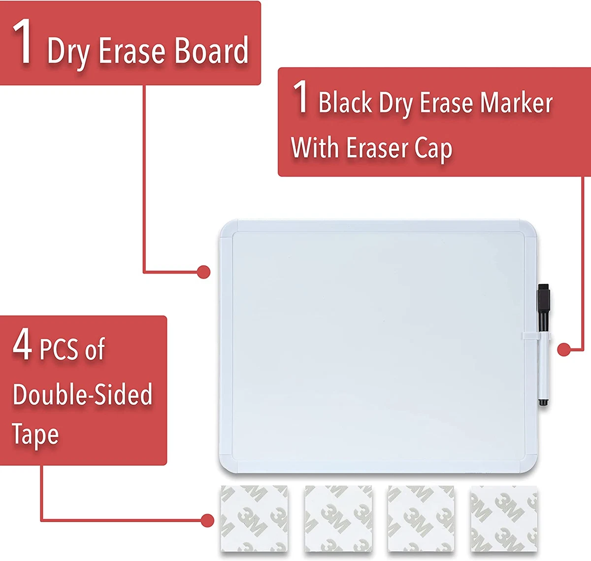 Dry Erase Board 14 X 11 with a Black Dry Erase Marker Small