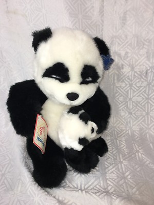 NWT-11  1989 Applause and Jockline Plush Panda Bear & Baby Plush Hug Me Panda