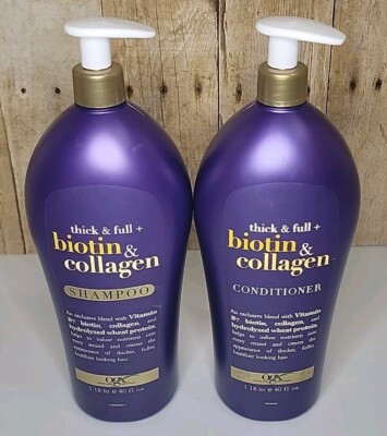 OGX Thick & Full Biotin & Collagen Shampoo And Conditioner 40 Oz Each