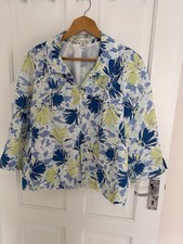 Blue Lime And White Linen Jacket Size Med