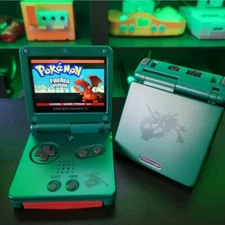 Green Nintendo Game Boy Advance GBA SP IPS Adjustable Brightness - Rayquaza-
