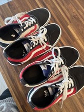 VANS Skate Shoes Youth 5 Black Red Old Skool Low Lace Up Canvas 500714 2 Pair