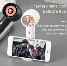 Mini Handheld Fan USB Charging Air Cooler Quiet Rechargeable Desk Phone Holder