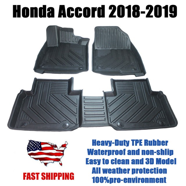 Fit 20182019 Honda Accord All Weather Floor Mat Set Kagu Gray eBay
