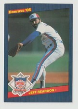 1986 Donruss All-Stars Jeff Reardon Montreal Expos #33 Near Mint or Better