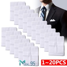 1/5/10/20PCS Men Handkerchiefs Classic Hankies Cotton Hanky Pocket Square Gift