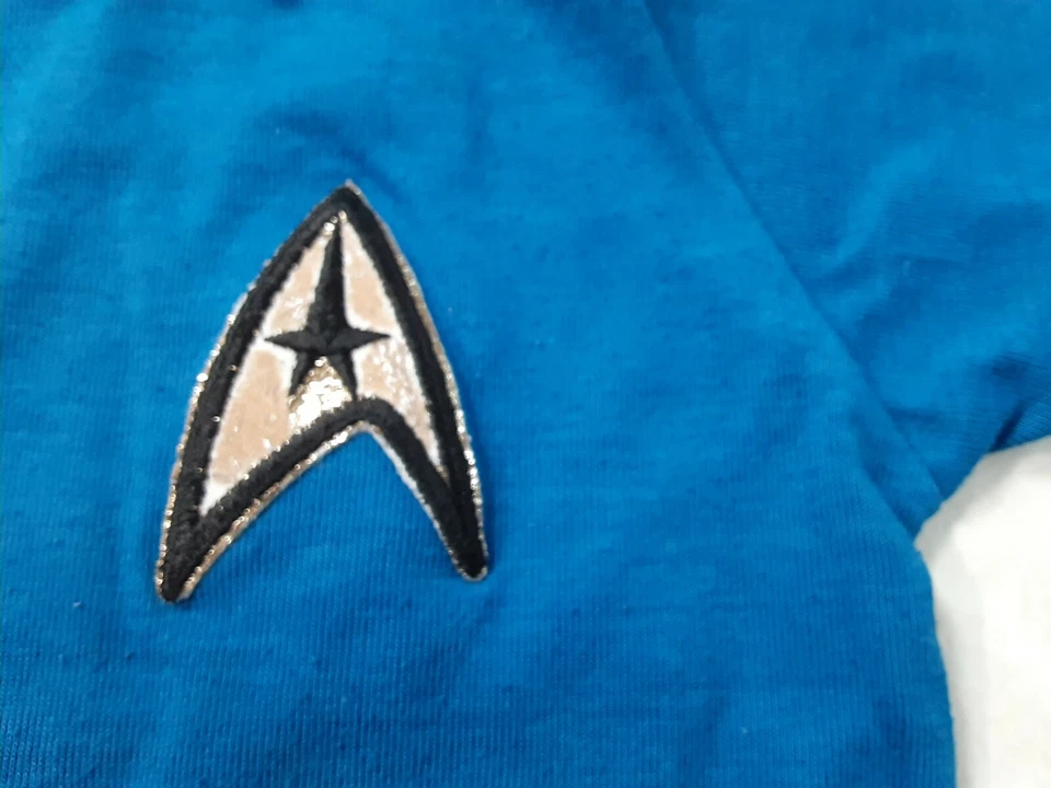 Camisa Infantil Vintage Star Trek TOS Azul 1975 Manga Curta Donmoor 1975 - Imagem 4 de 4