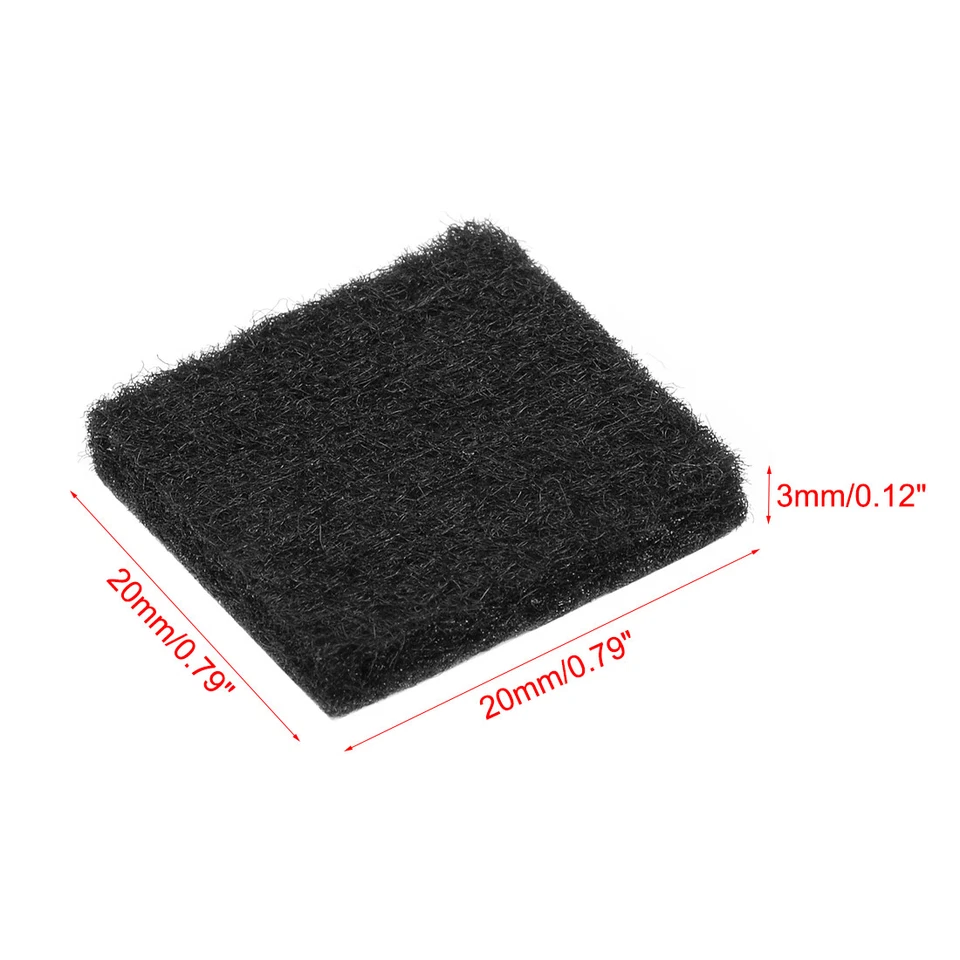 Furniture Pads Adhesive Felt Pads 20mm x 20mm Square 3mm Thick Black 36Pcs Foto 2 de 3