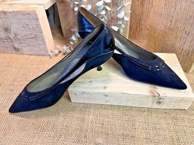 Vintage Rare 50s/60s Lordian Winklepicker Black Kitten Heel Shoes