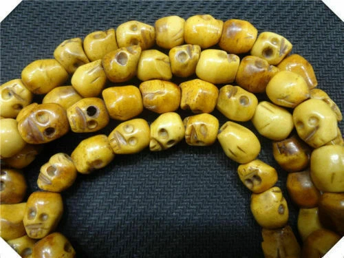 YAK BONE SKULL Prayer Beads Necklace ! Tibetan Buddhist Mala shaman Rosary 108 - Image 3 of 4