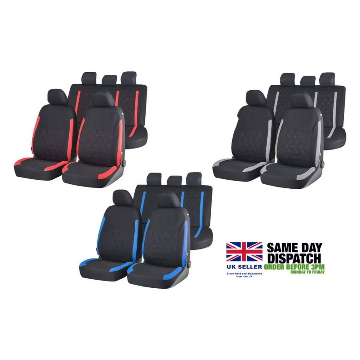 Ultimate Speed Car Seat Cover Set Front Rear Universal Size One Size Fits All