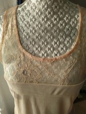 MNG Mango Collection, Peach Dress Lace Neck Top, Sz 12, BNWOT