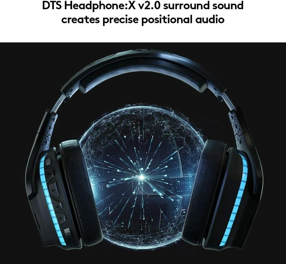 Logitech G935 2.4GHz Wireless 7.1 Surround Sound Pro Gaming Headset - Black - Image 4 of 4