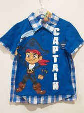 Jake The Pirates Shirt Shorts Set Boys Size 5/6 Blue with matching Trim New