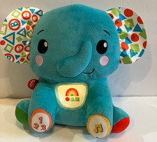 Fisher Price Lights Learning Musical Elephant Plush Toy Tested and Working