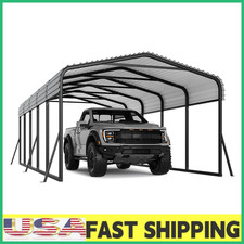 12x24ft Heavy Duty Metal Carport W/galvanized Roof,weatherproof,trucks,cars,boat