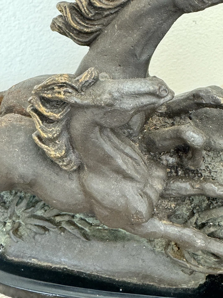 Wild Horses Metal Figurine Statue Dark Moody Equestrian Horse - Image 4 of 4