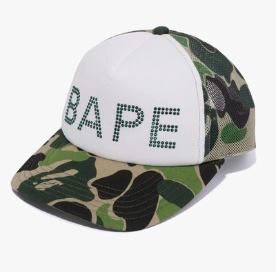 A Bathing Ape ABC Camo Crystal Stone Mesh Cap Unisex Casual