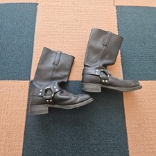 FRYE Harness USA Made Black Leather Mens Square Toe Engineer Boots 9 M Ð0