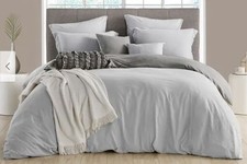 2PC Silver/Gray Twin/Twin XL 68 X 90 2 in 1 Reversible Duvet Cover Sham Set