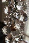 Vintage Mid-Century Clear Faceted Grape Cluster Acrylic 5” Cloth Leaves ...