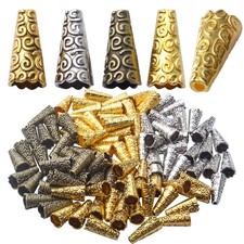 Aylifu 100pcs Cone Bead End Caps Alloy Tibetan Bead Caps Tassel End Cap for D...