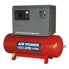 270L Low Noise Belt Drive Air Compressor with Cast Cylinders 5.5hp 3ph 2-Stage