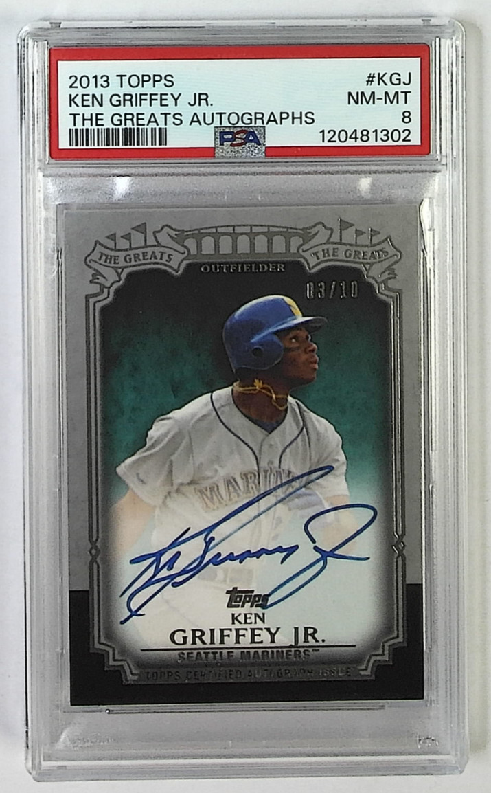 2013 Topps Ken Griffey Jr. The Greats Auto /10 Mariners PSA 8 Pop 2 None Higher