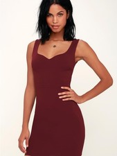 NWT Lulus Count On It Burgundy Sleeveless Bodycon Dress Size Small